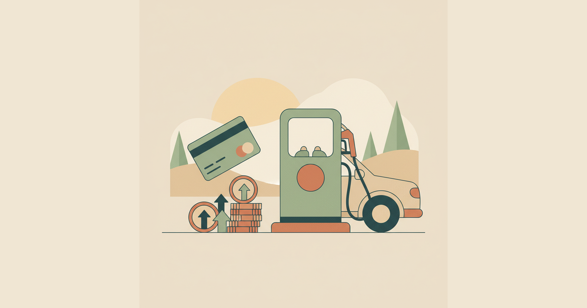 Bensinpumpe med nedadgående prisskilt som illustrerer avgiftskuttet på drivstoff sommeren 2026